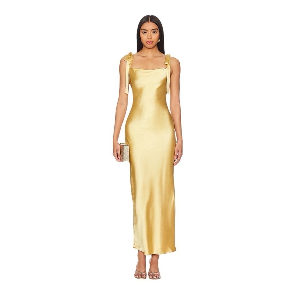 Heartloom Cinta Slip Dress in Gold - Picture 4 of 11